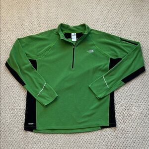 The North Face “Flight Series” Green and Black Fleece 1/4 zip - Size XL